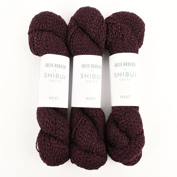 Julie Hoover + Shibui Knits Nest Yarn 3 Skeins DK Weight Wool Alpaca Black Plum